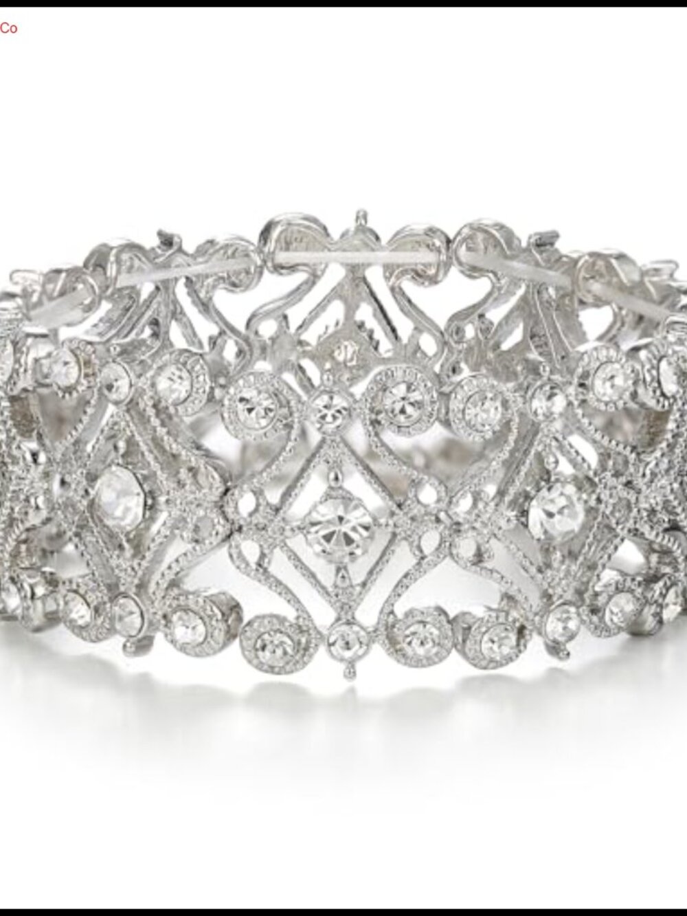 Crystal Cluster Tennis Stretch Bracelet Wedding Bride Formal Jewelry